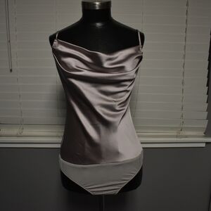 Dress Forum Satin Blouse in Deep Brown